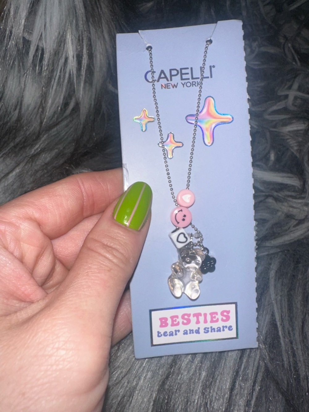 New Capelli New York Besties Bear And Share Necklace - Picture 3 of 4